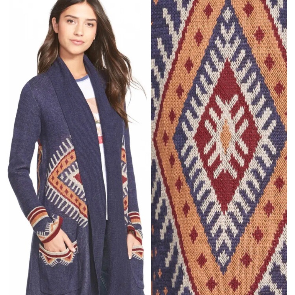 Billabong Winter Solstice Blue Cardigan Sweater